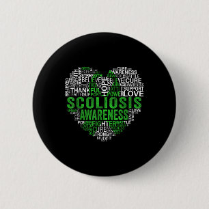 Scoliosis Green Ribbon Awareness Support  6 Cm Round Badge