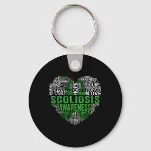 Scoliosis Green Ribbon Awareness Support  Key Ring