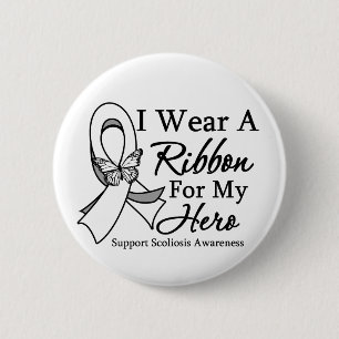 Scoliosis I Wear a Ribbon For My Hero 6 Cm Round Badge