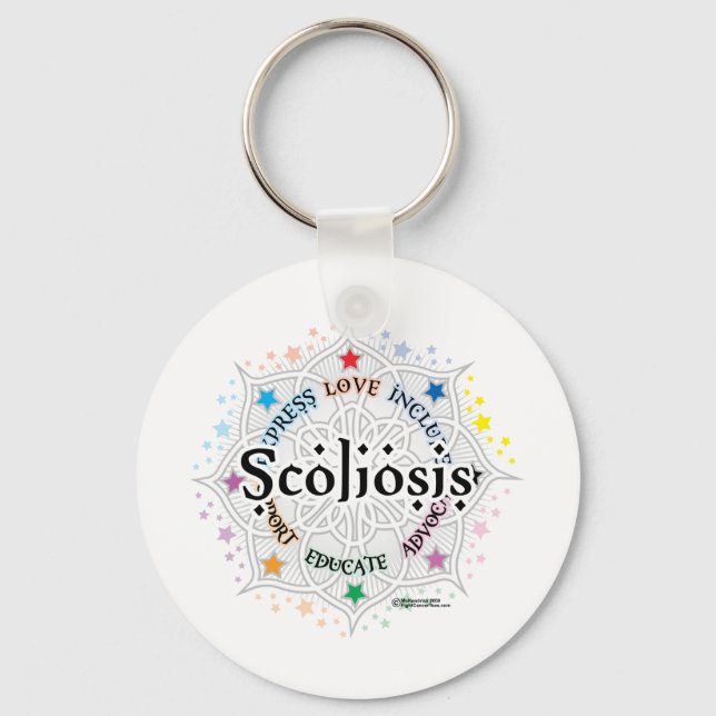 Scoliosis Lotus Key Ring (Front)