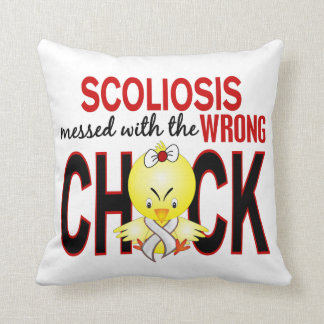 Scoliosis Messed With Wrong Chick Cushion