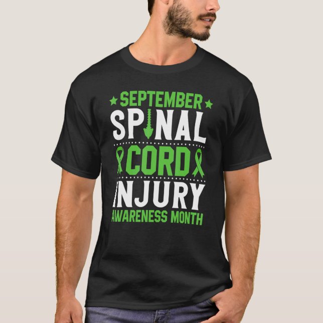 Scoliosis  Spinal Injury Green Ribbon Scoliosis Aw T-Shirt (Front)