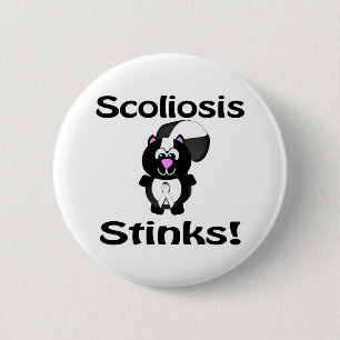 Scoliosis Stinks Skunk Awareness Design 6 Cm Round Badge