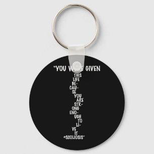 Scoliosis Warrior Green Back Brace Spine Awareness Key Ring