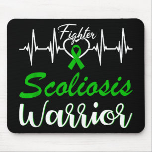 Scoliosis Warrior Heartbeat Fight Green Ribbon Lov Mouse Mat