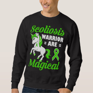 Scoliosis Warrior Magical Unicorn Scoliometer Gree Sweatshirt