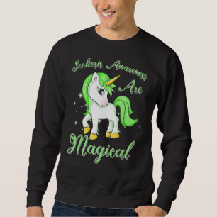 Scoliosis Warrior Magical Unicorn Scoliometer Gree Sweatshirt