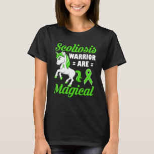 Scoliosis Warrior Magical Unicorn Scoliometer Gree T-Shirt