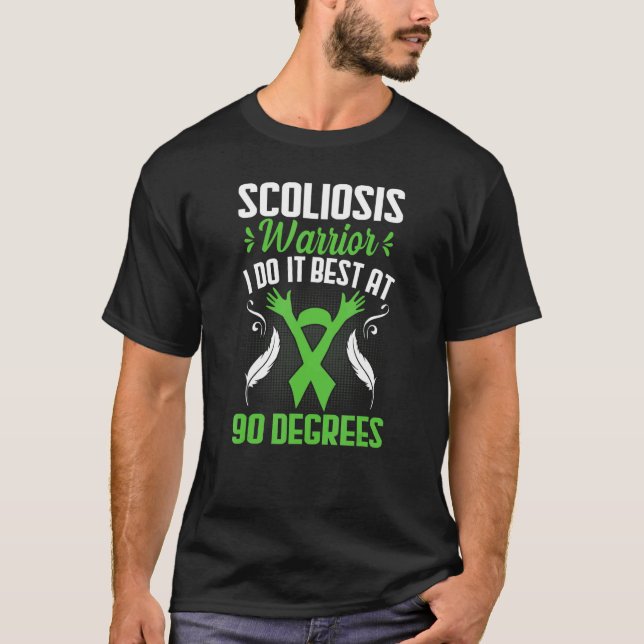 Scoliosis Warrior  Spinal Fusion Awareness Ribbon  T-Shirt (Front)