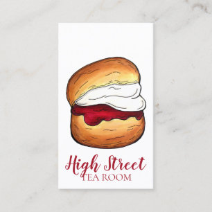 Scone Clotted Cream Jam Tea Shoppe Café Bakery Business Card