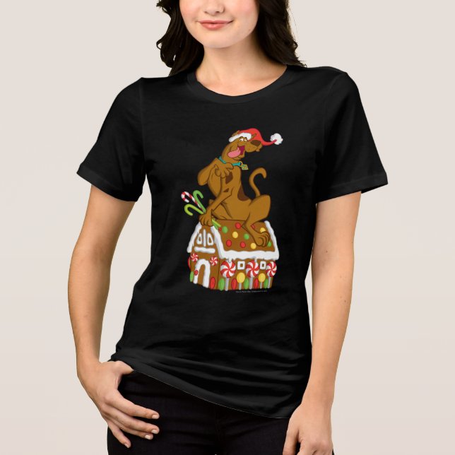 Scooby and Gingerbread House Tri-Blend Shirt (Front)