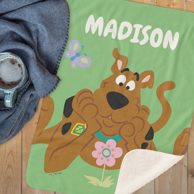 Scooby-Doo Admiring Flower Sherpa Blanket (Creator Uploaded)