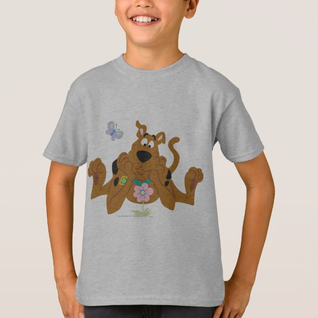 Scooby-Doo Admiring Flower T-Shirt (Front)