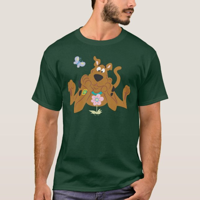Scooby-Doo Admiring Flower T-Shirt (Front)