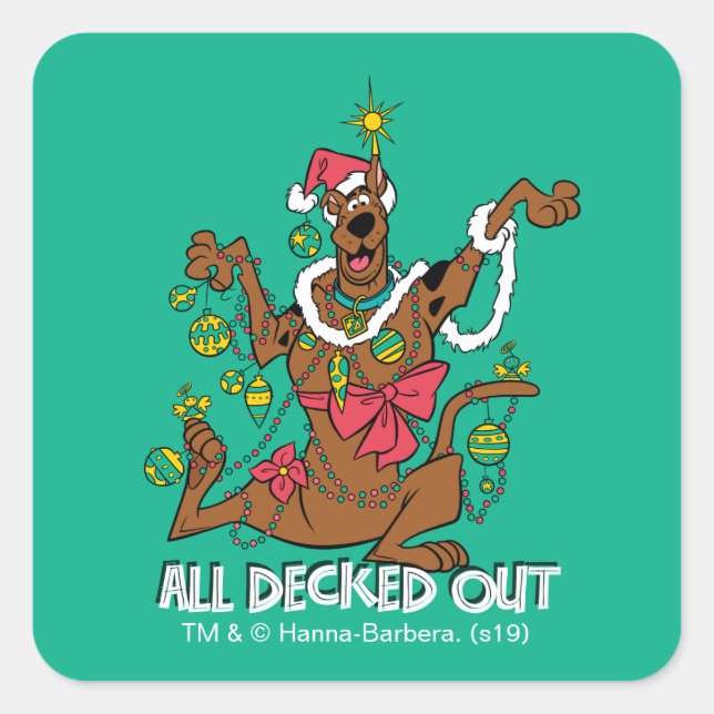 Scooby-Doo All Decked Out Square Sticker (Front)