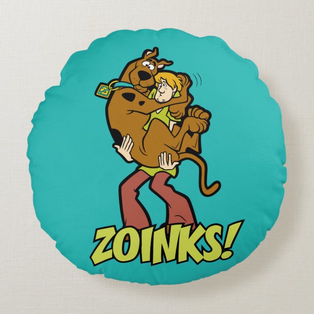Scooby-Doo and Shaggy Zoinks! Round Cushion (Front)