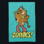 Scooby-Doo and Shaggy Zoinks! Tea Towel<br><div class="desc">Check out the classic scene of Shaggy holding a scared Scooby-Doo in his arms,  with the familiar phrase "ZOINKS!".</div>