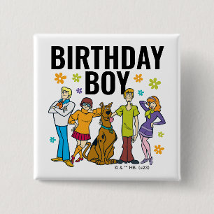 Scooby-Doo and the Gang Birthday Boy 15 Cm Square Badge