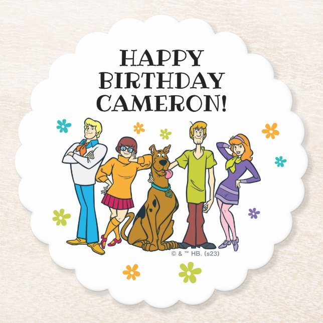 Scooby-Doo and the Gang Birthday Paper Coaster (Front)