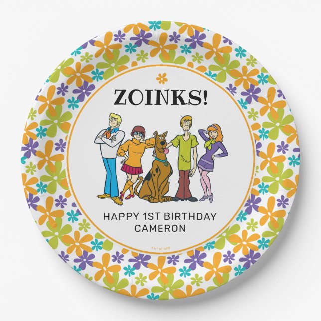 Scooby-Doo and the Gang Groovy Birthday Paper Plate (Front)