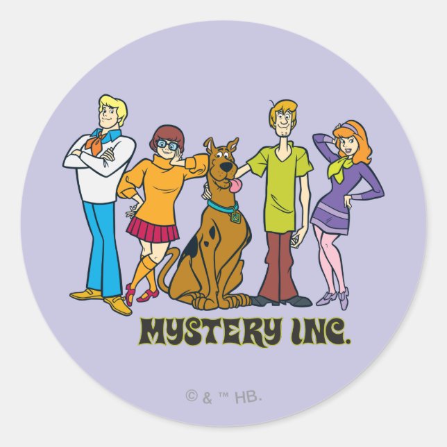 Scooby-Doo and the Gang Mystery Inc. Classic Round Sticker (Front)