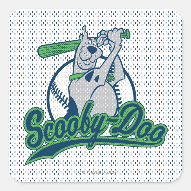 Scooby-Doo Baseball Logo Square Sticker (Front)