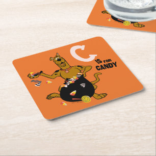 Scooby-Doo C is for Candy Square Paper Coaster