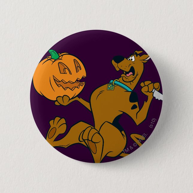 Scooby-Doo Carving Pumpkin 6 Cm Round Badge (Front)