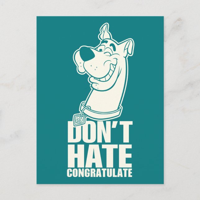 Scooby-Doo "Don't Hate, Congratulate" Graphic Postcard (Front)