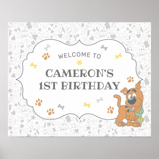 Scooby-Doo First Birthday Welcome Poster (Front)
