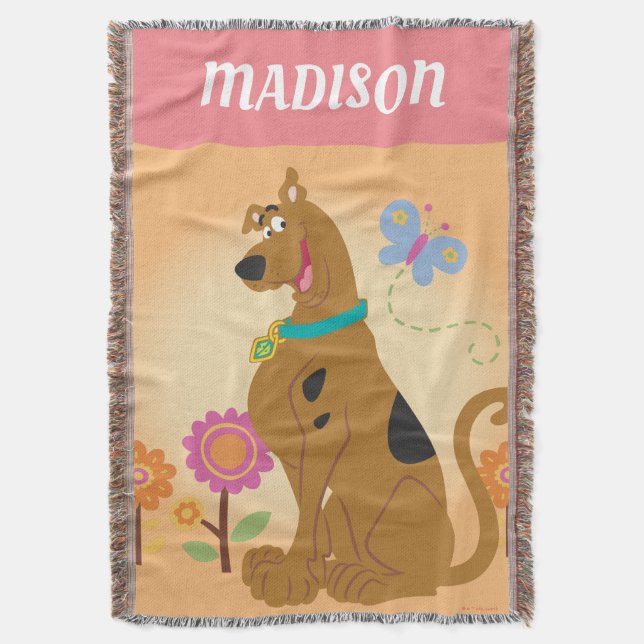 Scooby-Doo Following Butterfly Throw Blanket (Front Vertical)