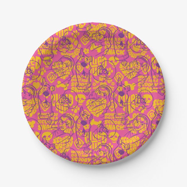 Scooby-Doo | Funky Flower Pattern Paper Plate (Front)