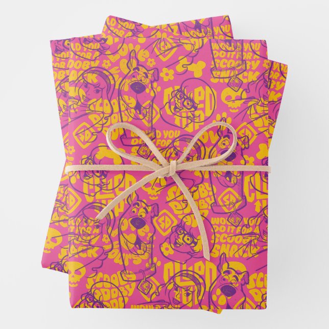 Scooby-Doo | Funky Flower Pattern Wrapping Paper Sheet (In situ)