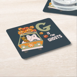 Scooby-Doo G is for Ghosts Square Paper Coaster