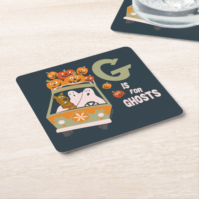 Scooby-Doo | G is for Ghosts Square Paper Coaster (Angled)