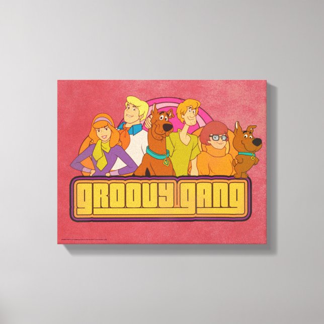Scooby-Doo | "Groovy Gang" Retro Cartoon Graphic Canvas Print (Front)