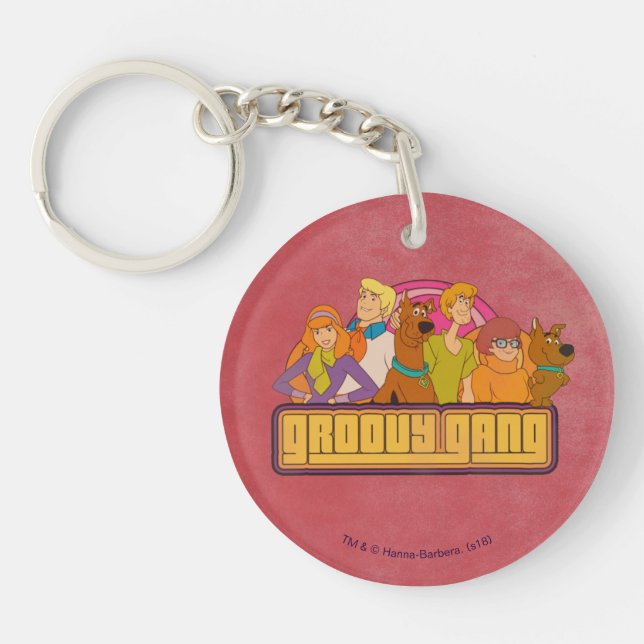 Scooby-Doo | "Groovy Gang" Retro Cartoon Graphic Key Ring (Front)