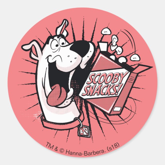 Scooby-Doo Halftone Scooby Snacks Classic Round Sticker (Front)