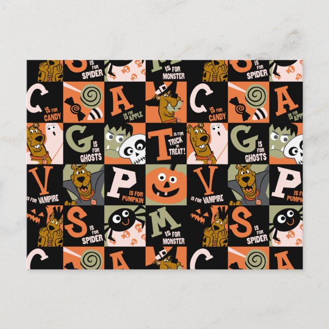 Scooby-Doo | Halloween Pattern Postcard (Front)