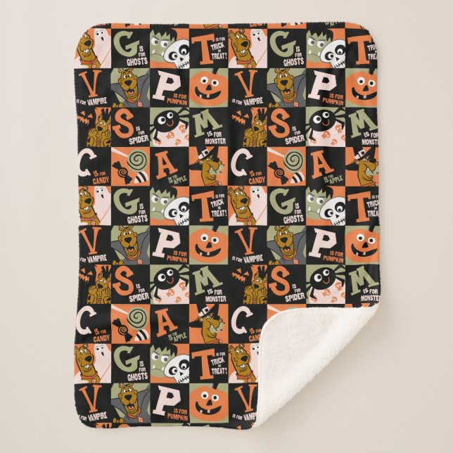Scooby-Doo | Halloween Pattern Sherpa Blanket (Front)