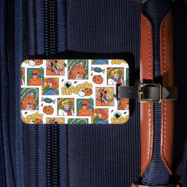 Scooby-Doo Halloween Photos Pattern Luggage Tag (Front Insitu 4)