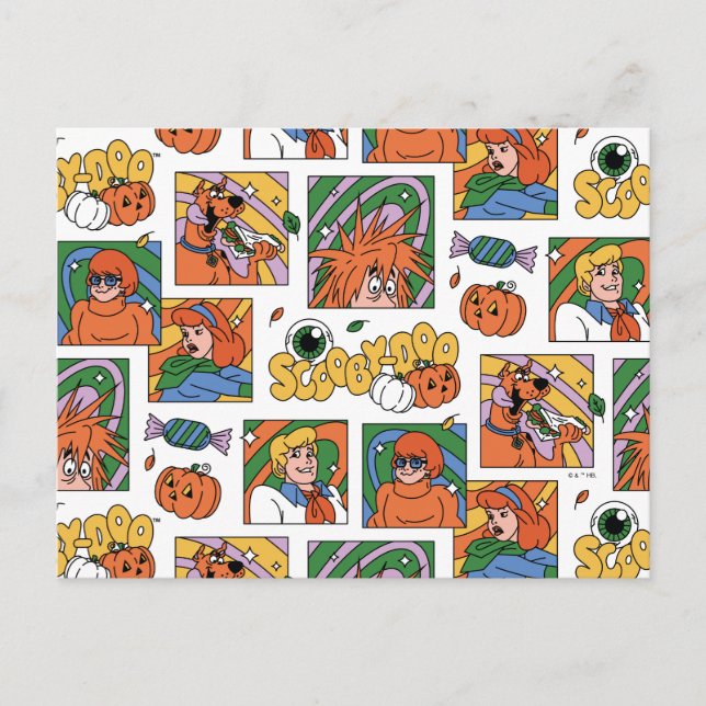 Scooby-Doo Halloween Photos Pattern Postcard (Front)