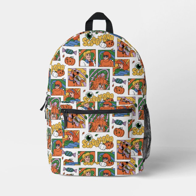 Scooby-Doo Halloween Photos Pattern Printed Backpack (Front)