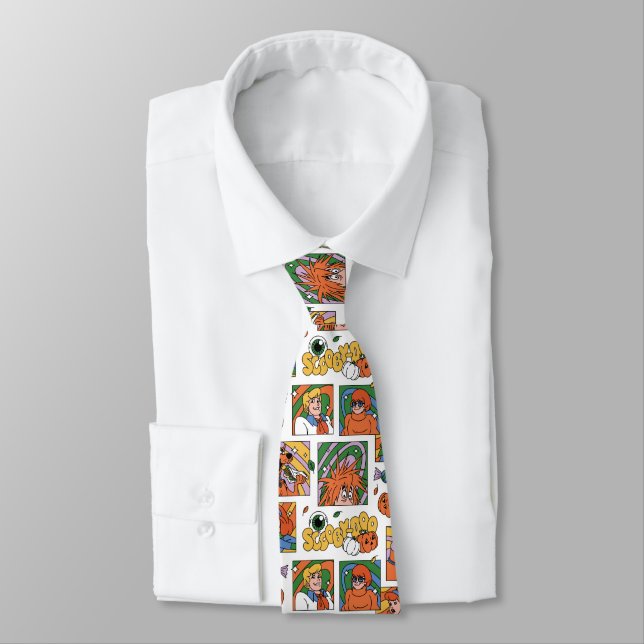 Scooby-Doo Halloween Photos Pattern Tie (Tied)