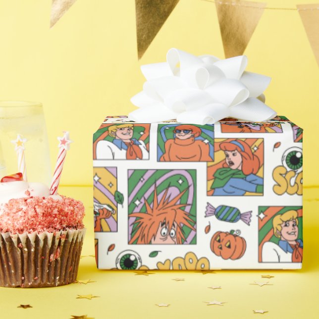 Scooby-Doo Halloween Photos Pattern Wrapping Paper (Birthday Party)