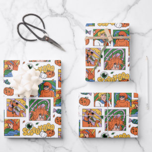 Scooby-Doo Halloween Photos Pattern Wrapping Paper Sheet