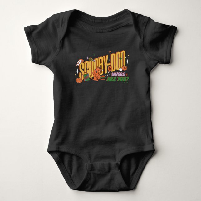Scooby-Doo Halloween Snack Logo Baby Bodysuit (Front)