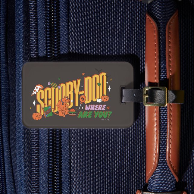 Scooby-Doo Halloween Snack Logo Luggage Tag (Front Insitu 4)