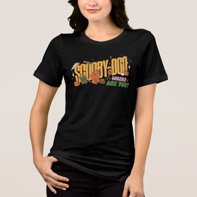 Scooby-Doo Halloween Snack Logo Tri-Blend Shirt (Front)