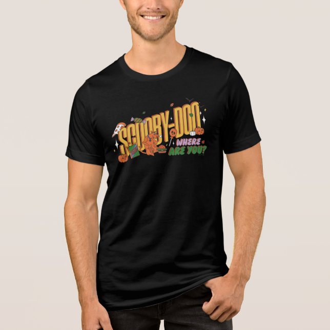 Scooby-Doo Halloween Snack Logo Tri-Blend Shirt (Front)